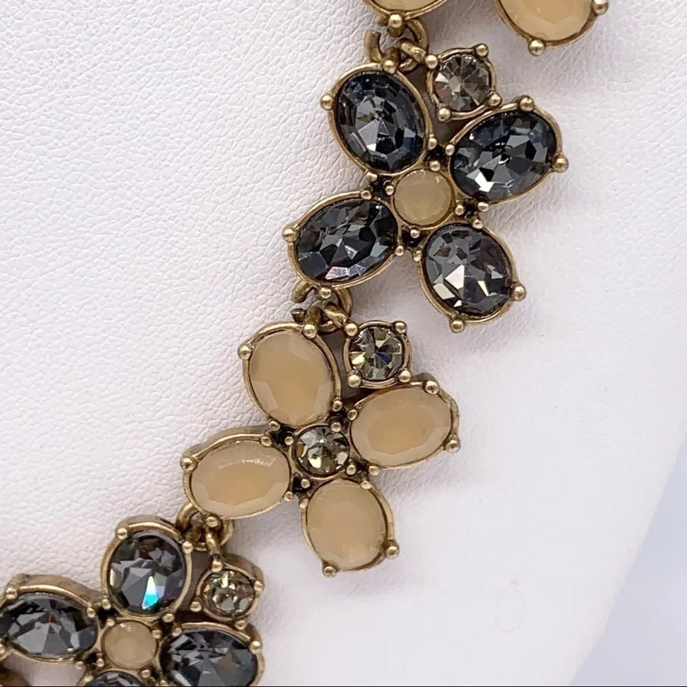 J. Crew Gray and Tan/Peach Jeweled Necklace - Picture 2 of 4